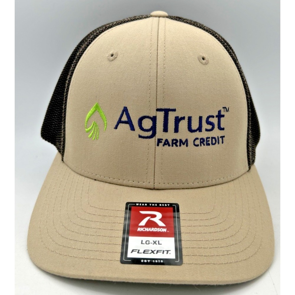 Richardson 110 Agtrust Farm Credit Flexfit Mesh Back Hat Tan/Black  L/XL